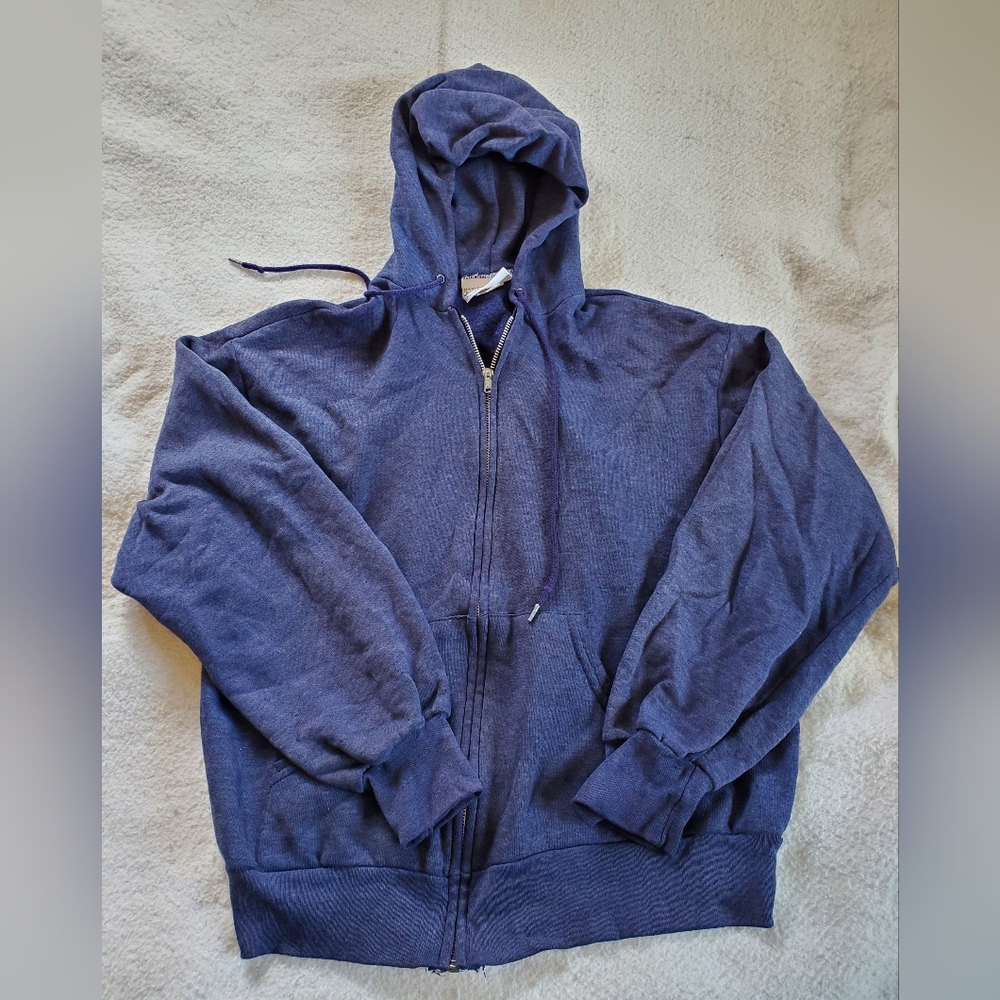 Bassett Walker Distressed Full Zip Hoodie Sweatshirt, Sz XL 46-48